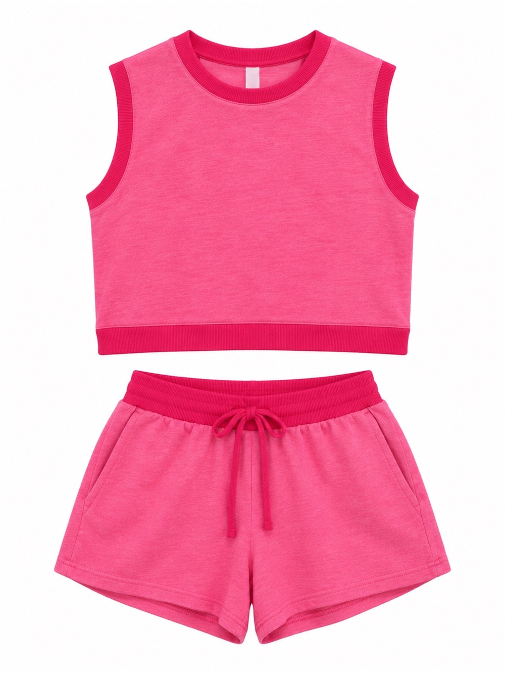 Girls' Two-Piece Pink Tank & Shorts Pajama Set